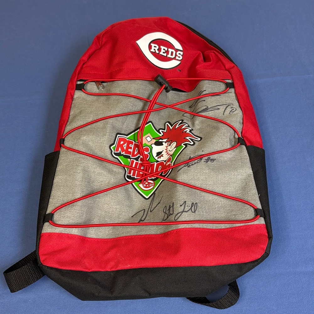 Reds Red Heads Backpack Signed by Players